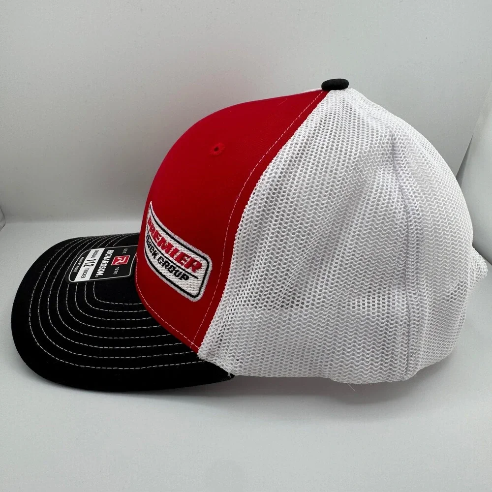 Richardson 112 Trucker Hat OSFM Red White Black Excellent Premier Truck Group